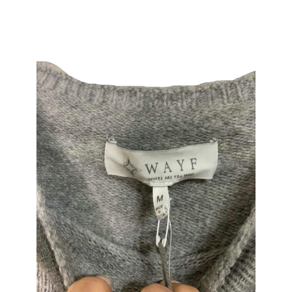 WAYF Light Grey Bow Soft Sweater Size Medium NEW - Picture 3 of 6